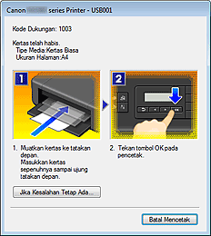 gambar: Tampilan Kesalahan Monitor Status Canon IJ