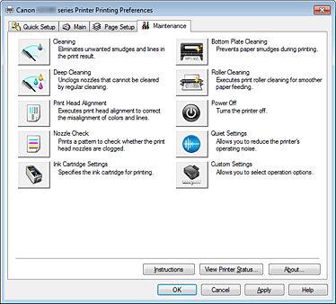 figure:Maintenance tab