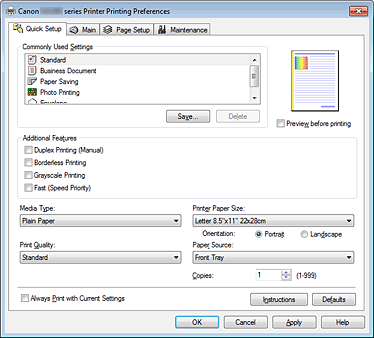 figure:Quick Setup tab