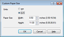 figure:Custom Paper Size dialog box