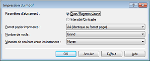 figure : Boîte de dialogue Impression du motif