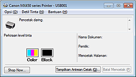 gambar: Monitor Status Canon IJ