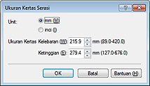 gambar: Kotak dialog Ukuran Kertas Serasi