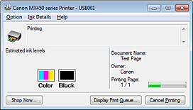 afbeelding: Canon IJ-statusmonitor