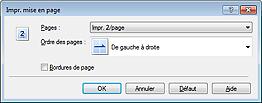 figure : Boîte de dialogue Impr. mise en page