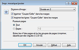 figure : Boîte de dialogue Impr. mosaïque/poster