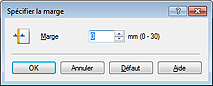 figure : Boîte de dialogue Spécifier la marge