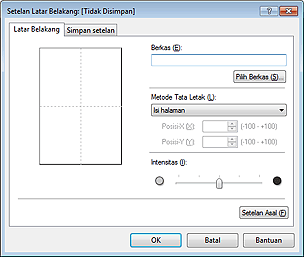 gambar: Kotak dialog Setelan Latar Belakang