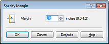 figura: Finestra di dialogo Specifica margine