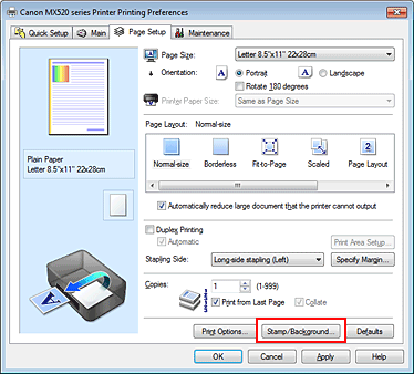 figura:Stamp/Background... de pe fila Page Setup