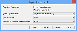 figure : Boîte de dialogue Impression du motif