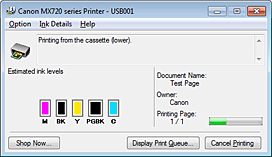 фигура: Canon IJ Status Monitor