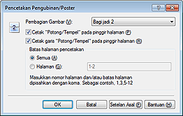 gambar: Kotak dialog Pencetakan Pengubinan/Poster