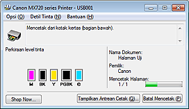 gambar: Monitor Status Canon IJ