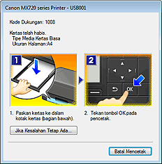 gambar: Tampilan Kesalahan Monitor Status Canon IJ