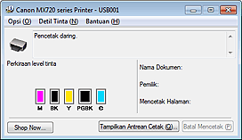 gambar: Monitor Status Canon IJ