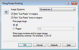 figure:Tiling/Poster Printing dialog box