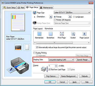 pav.: susegimo pusės laukas puslapio sąrankos skirtuke