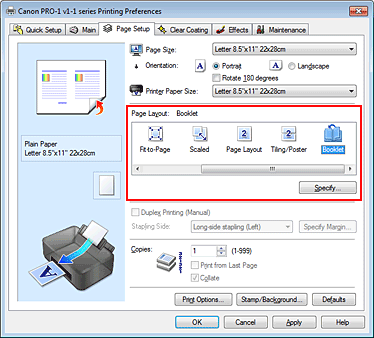 фигура: Избор на „Booklet” за „Page Layout” в раздела „Page Setup”