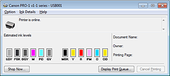 фигура: Canon IJ Status Monitor