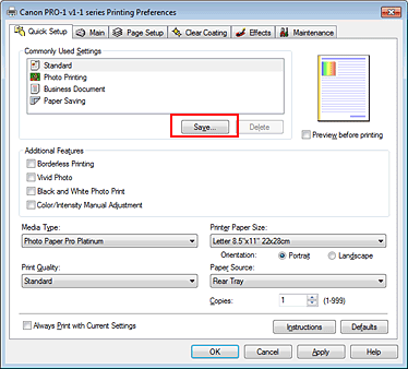 pav.: Mygtukas &bdquo;Įrašyti...&ldquo; greitosios sąrankos skirtuke