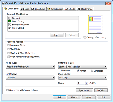 slika: kartica Hitra nastavitev