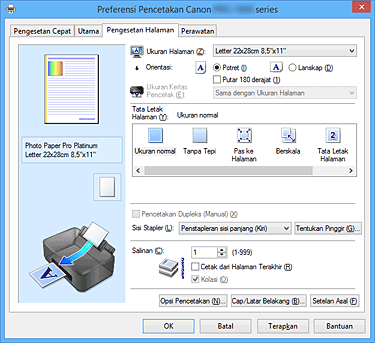 gambar: Tab Pengesetan Halaman