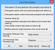 gambar: Kotak dialog Opsi Pencetakan