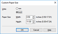figure:Custom Paper Size dialog box
