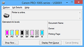 afbeelding: Canon IJ-statusmonitor