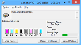 figur: Canon IJ-statusövervakare