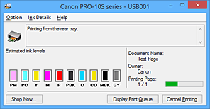 Abbildung: Canon IJ-Statusmonitor