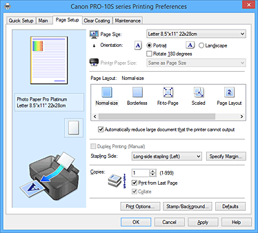 Imagen: ficha Configurar página