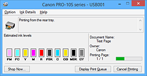 Imagen: Monitor de estado Canon IJ