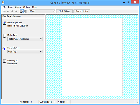 attēls: Canon IJ priekšskatījums