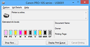 рисунок: монитор состояния Canon IJ