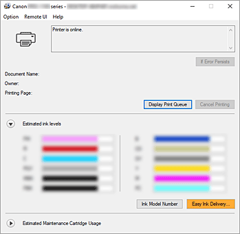 figure:Canon IJ Status Monitor