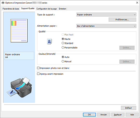 figure&nbsp;: onglet Support/Qualité