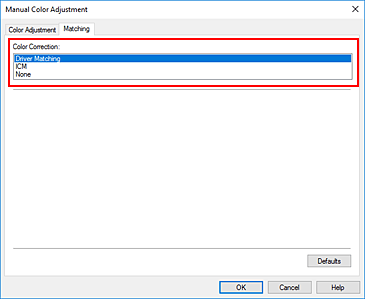 şekil: El İle Renk Ayarlama iletişim kutusunda Renk Düzeltme