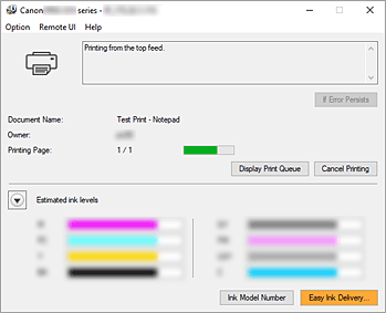 фигура: Canon IJ Status Monitor