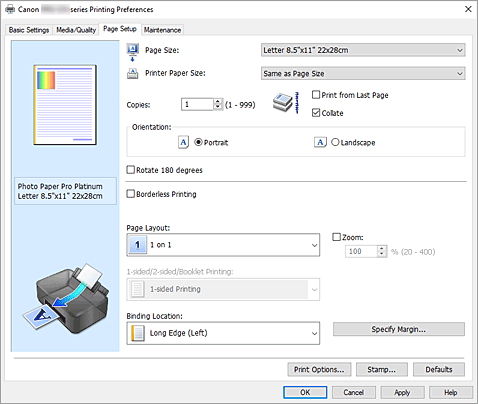 gambar: Tab Pengesetan Halaman