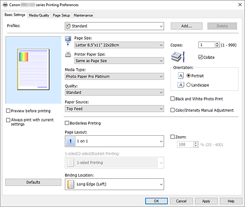 插圖：[基本設定]標籤