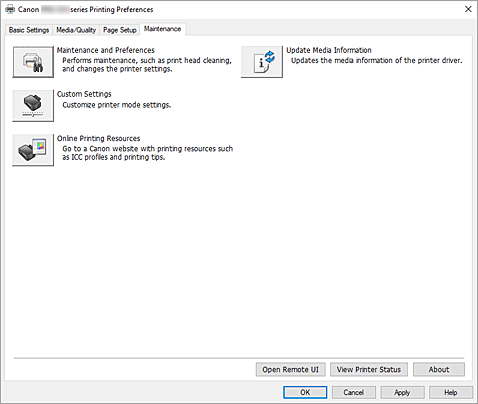 hình: Tab Bảo trì
