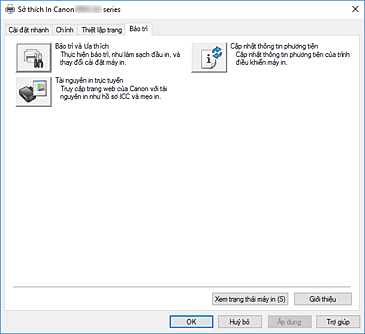hình: Tab Bảo trì