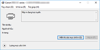 hình: Màn hình trạng thái Canon IJ