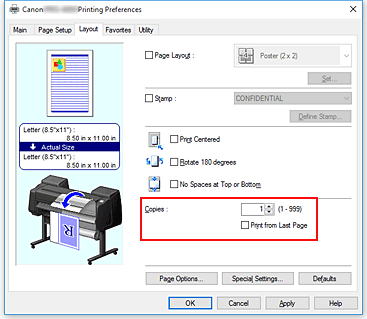 Imagen: Copias de la ficha Configurar página