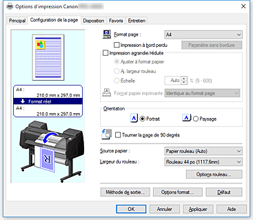 figure : Onglet Configuration de la page