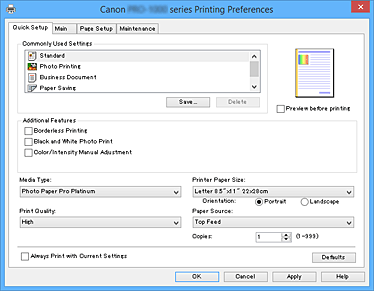 figure:Quick Setup tab