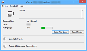 figure:Canon IJ Status Monitor