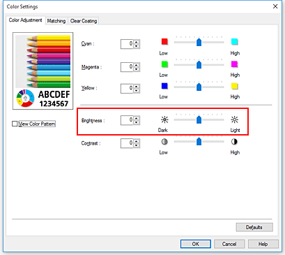 figure:Brightness in the Manual Color Adjustment dialog box